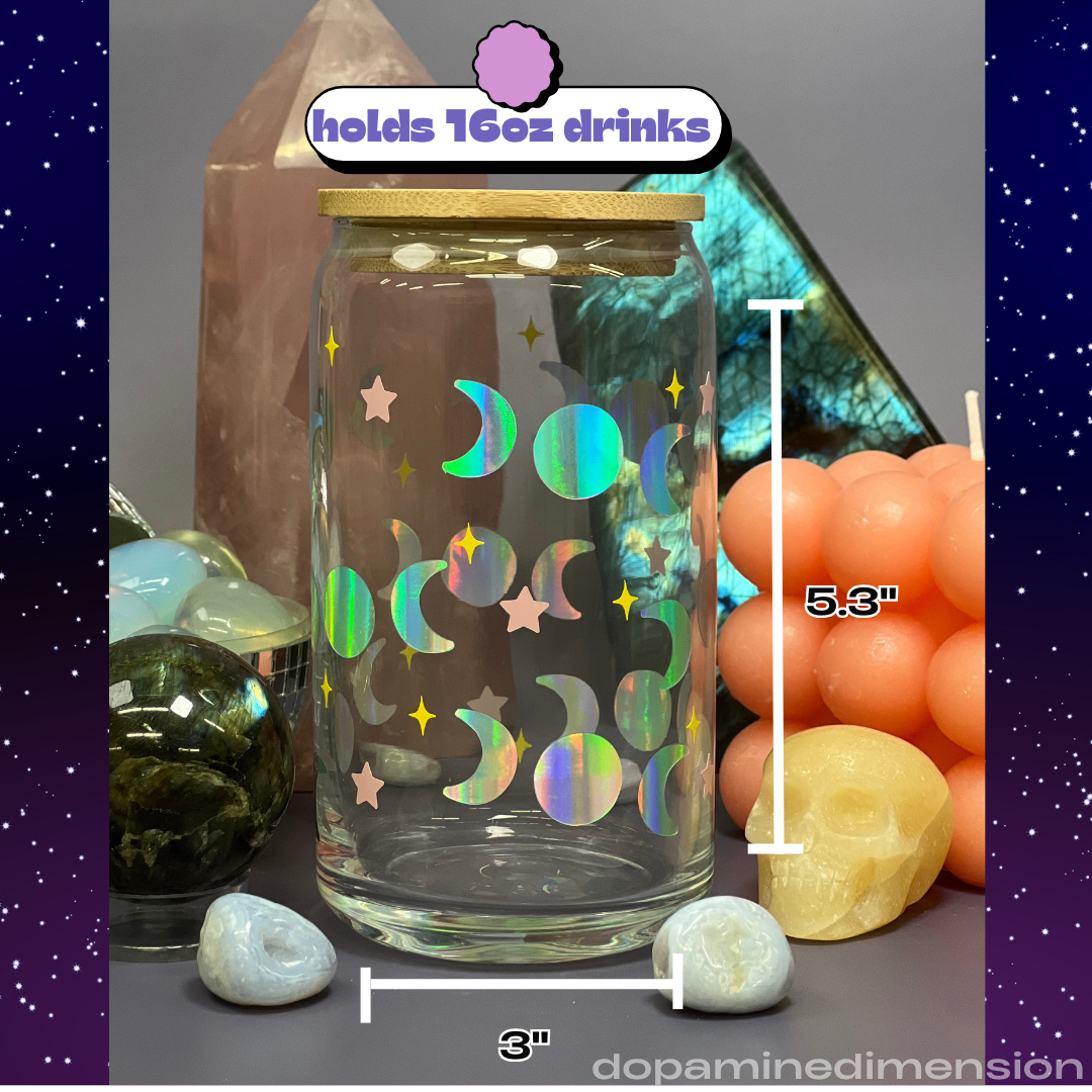 Holo Moon Phases Glass