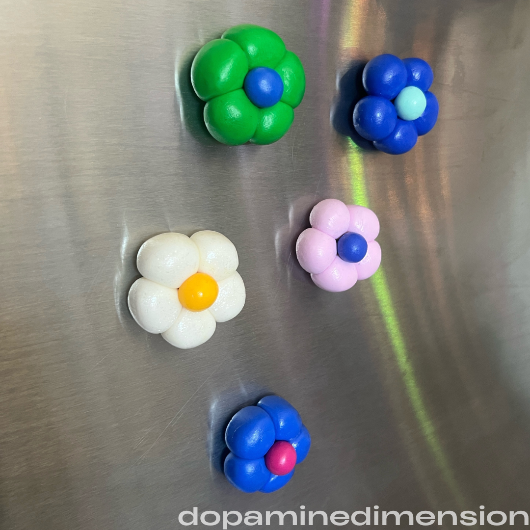 Flower Shaped Clay Magnets