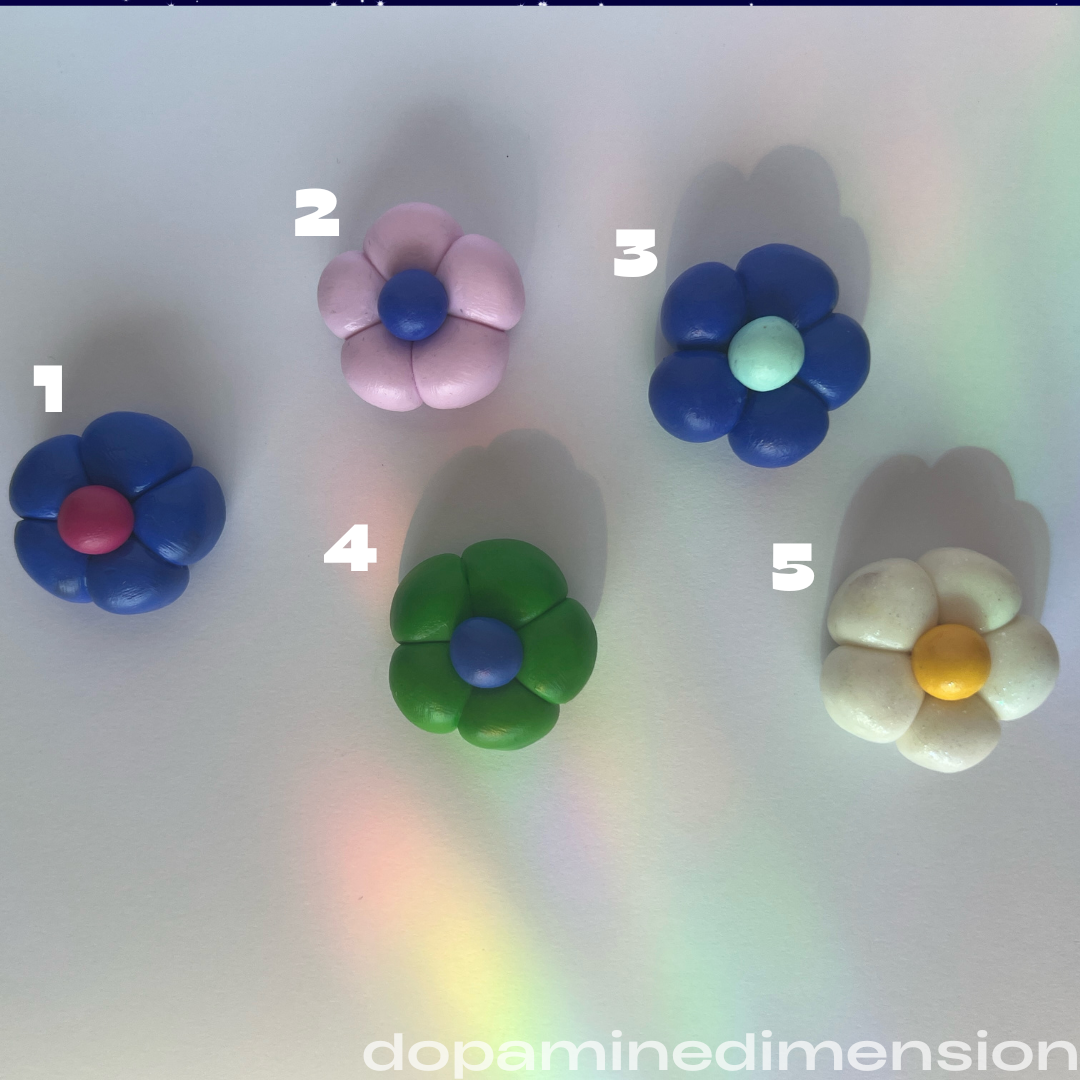 Flower Shaped Clay Magnets