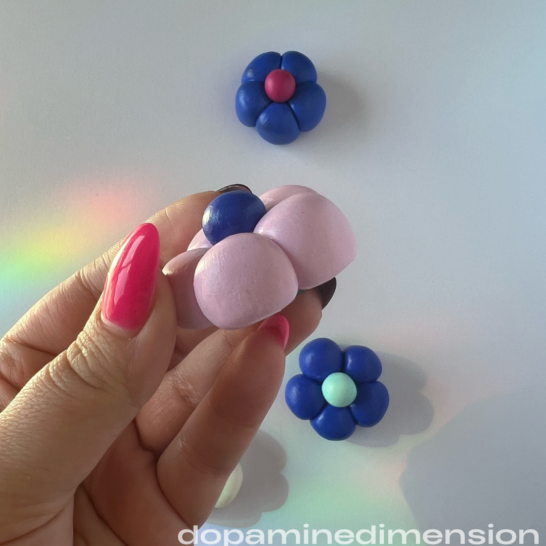 Flower Shaped Clay Magnets