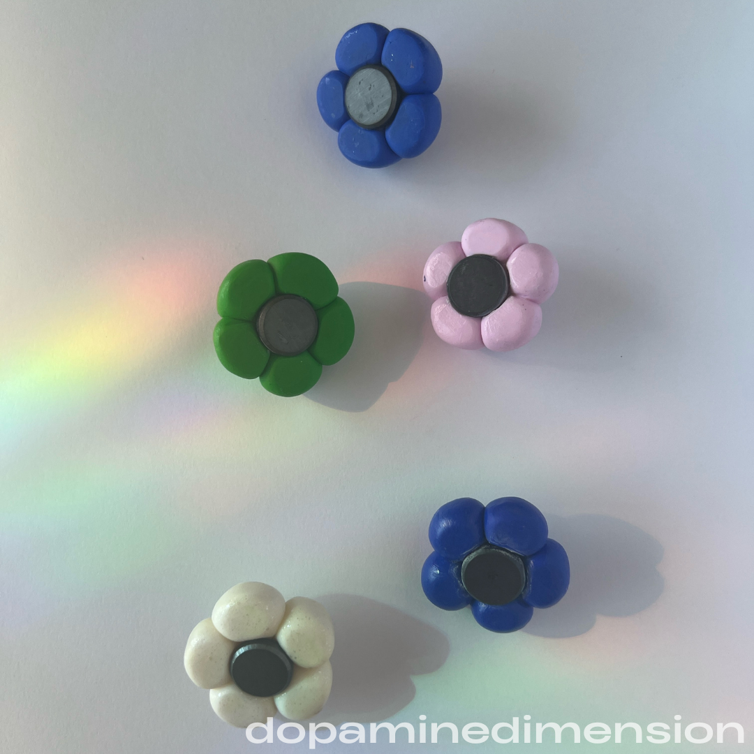 Flower Shaped Clay Magnets