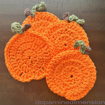 Pumpkin Patch Crochet Coaster Set