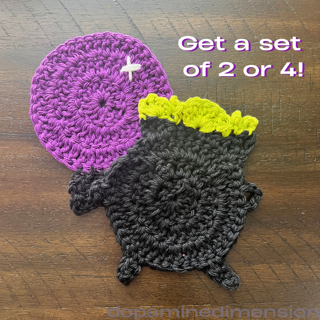 Wonderfully Witchy Crochet Coaster Set