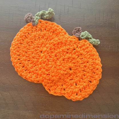 Pumpkin Patch Crochet Coaster Set