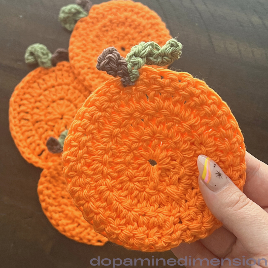 Pumpkin Patch Crochet Coaster Set