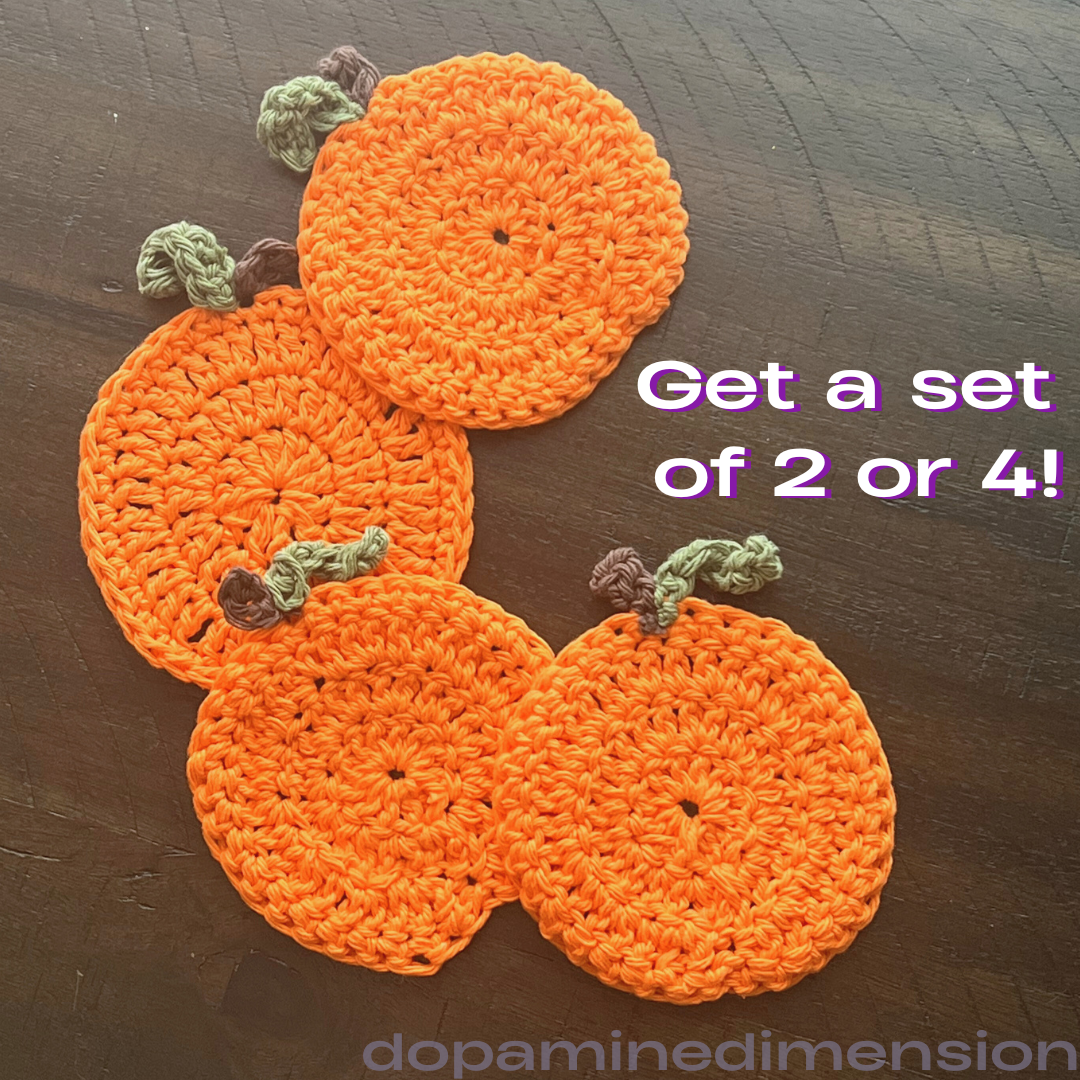 Pumpkin Patch Crochet Coaster Set