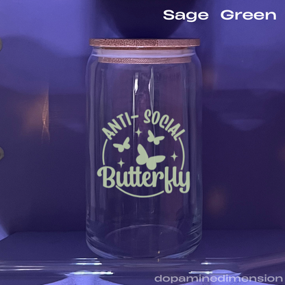 Anti-Social Butterfly Glass
