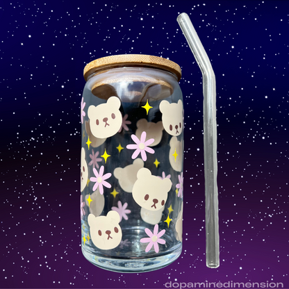 Beary Cute Glass Can