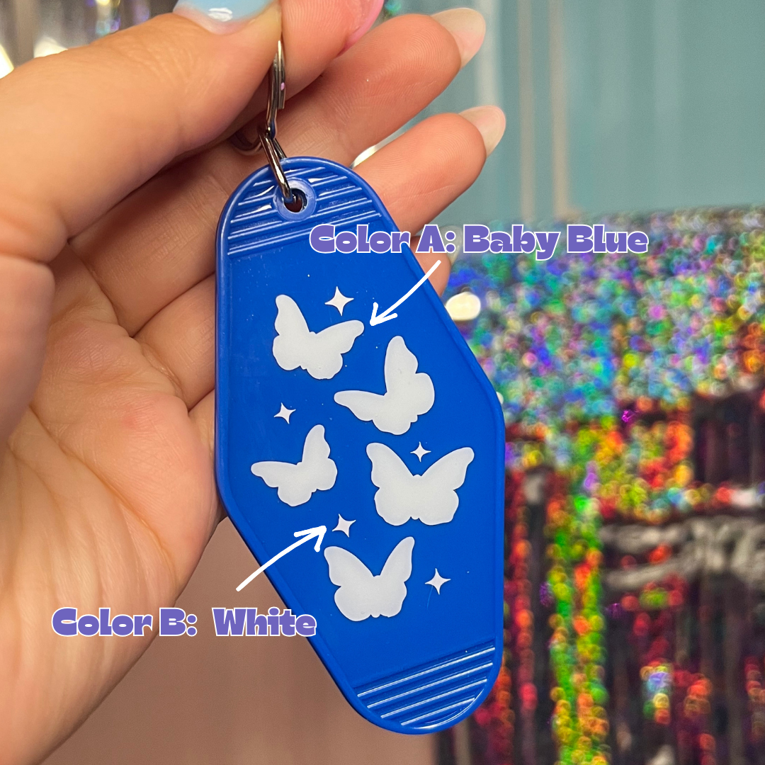 Custom Butterfly Motel Keychain