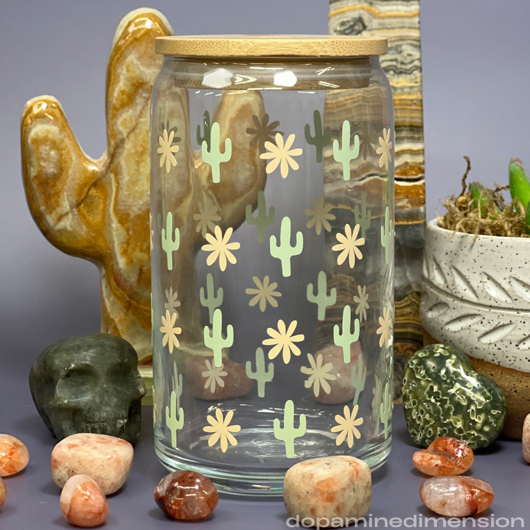 Floral Cactus Glass