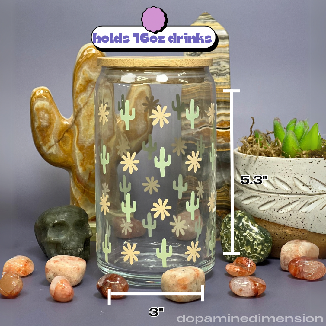 Floral Cactus Glass