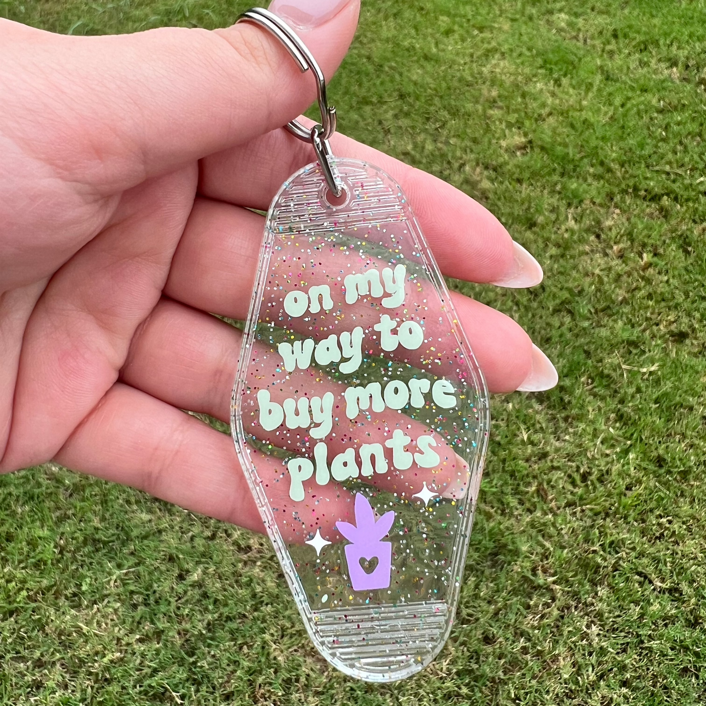 Custom Buy More Plants Motel Keychain