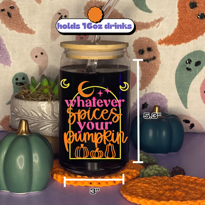 Pumpkin Spice Glass Can